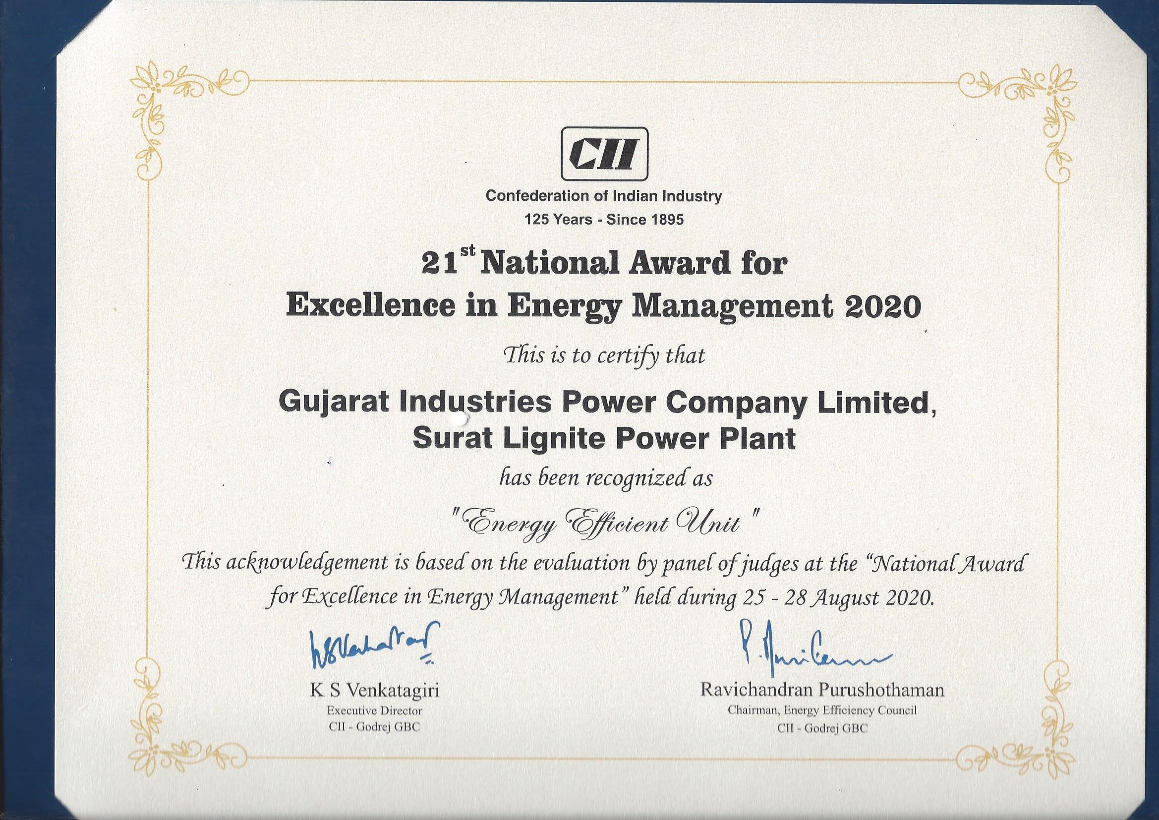 CII Award Certificate